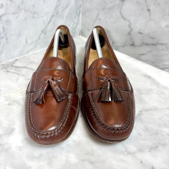 Cole Haan Men's Pinch Tassel Brown Leather Loafers Slip-On Dress Shoes Size 11 - Picture 3 of 10